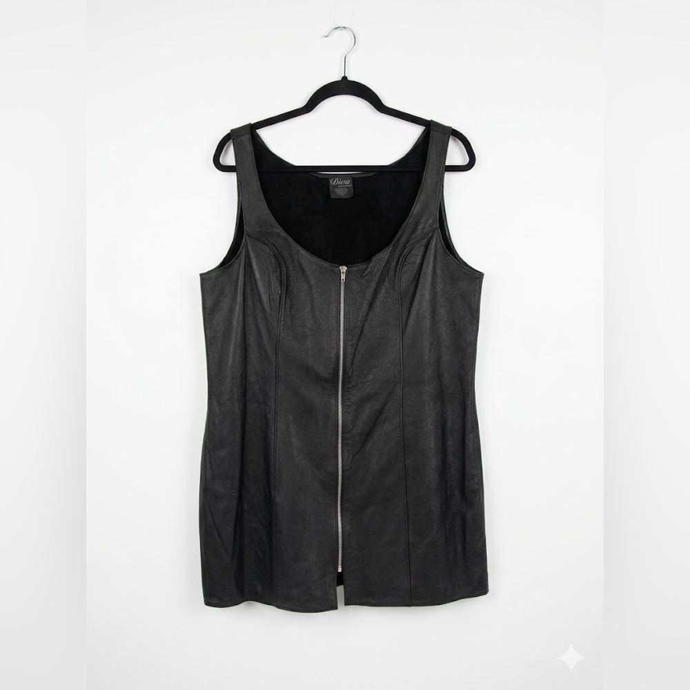 Allure Leather Lingerie Diva Zippered Leather Top Camisole 2X